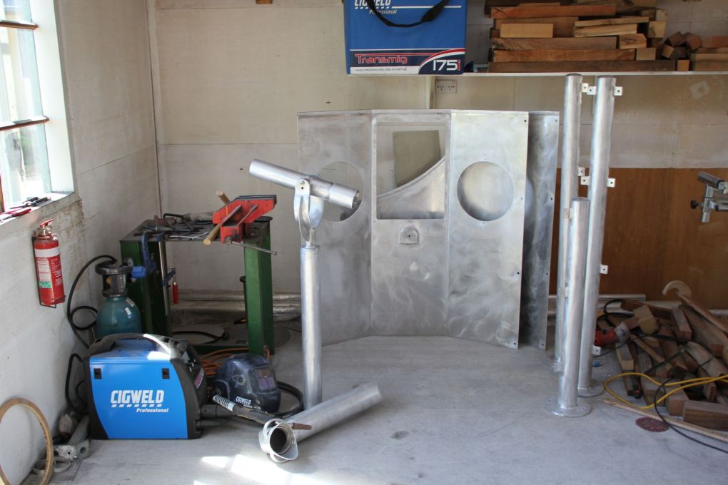 Custom installation ready for powder coating with client's choice of colour.