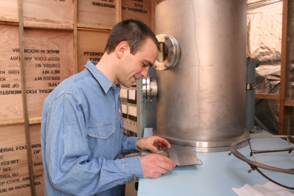 Ben creating mirrors that will carefully be placed inside the Kaleidoscopes